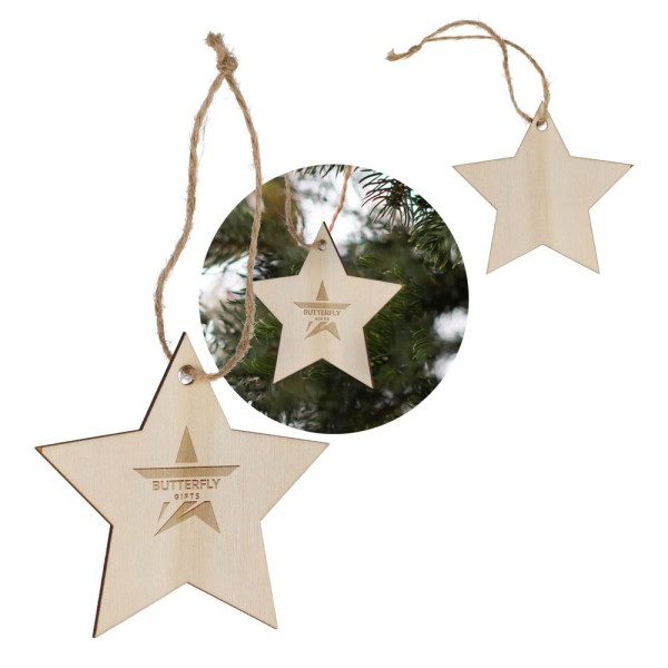 Houten kerstornament ster