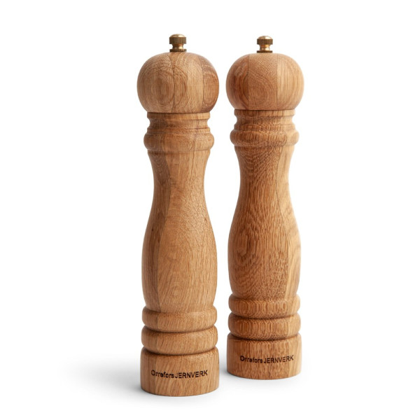 Orrefors Jernverk houten zout- en pepermolen set